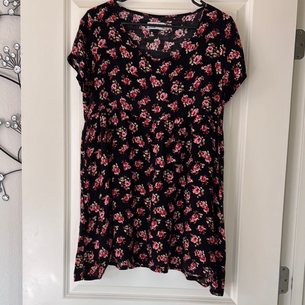 American Apparel Black and Pink Baby Doll Mini Dress Size XS/S Short‎ Sleeve